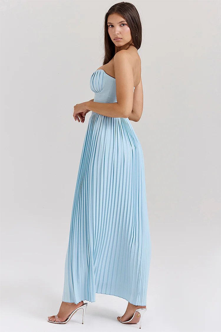 Giane | Strapless Pleated Dress