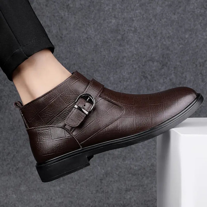 Mathieu | Simple Boots with Trendy Buckle