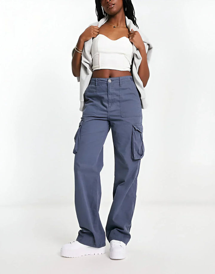 Milky | Adjustable Waist Cargo Pants