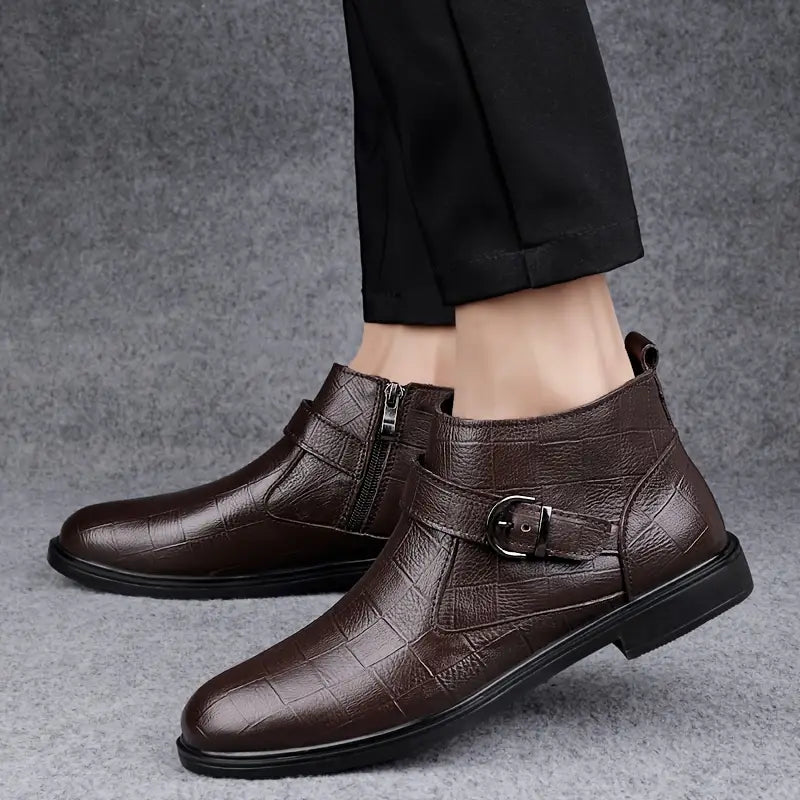 Mathieu | Simple Boots with Trendy Buckle