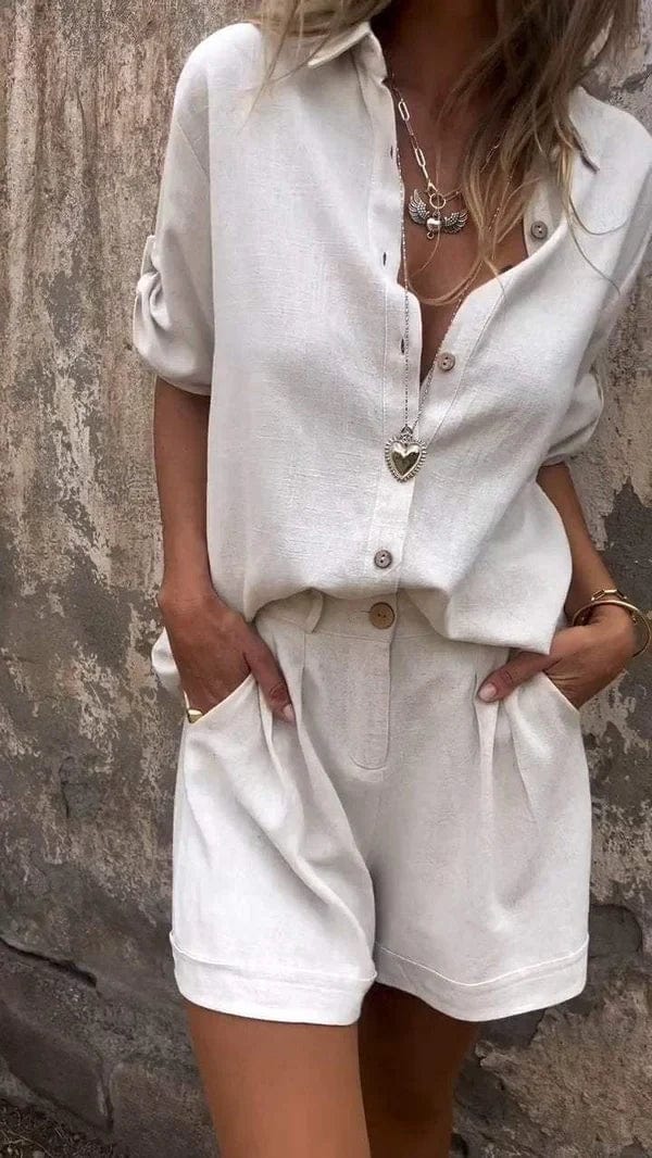 Gail | Light Linen Set Tops + Short