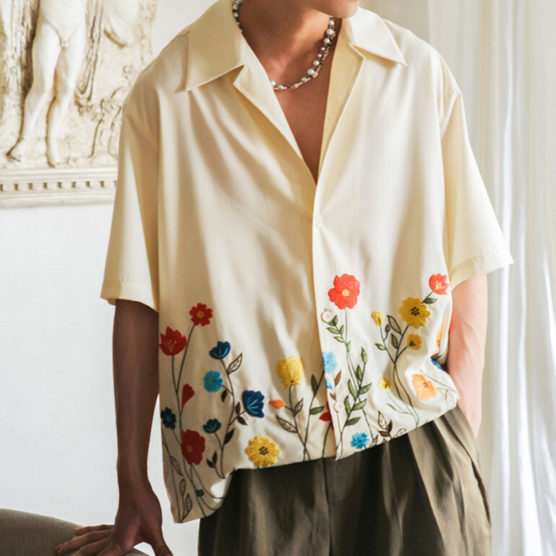 William | Floral Blouse Polo Shirt