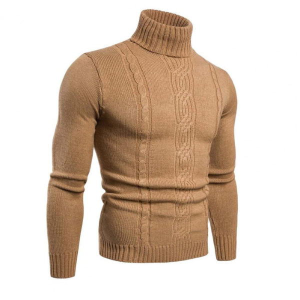 Timothy | Cotton Sweater with Turtleneck and Cable Knit