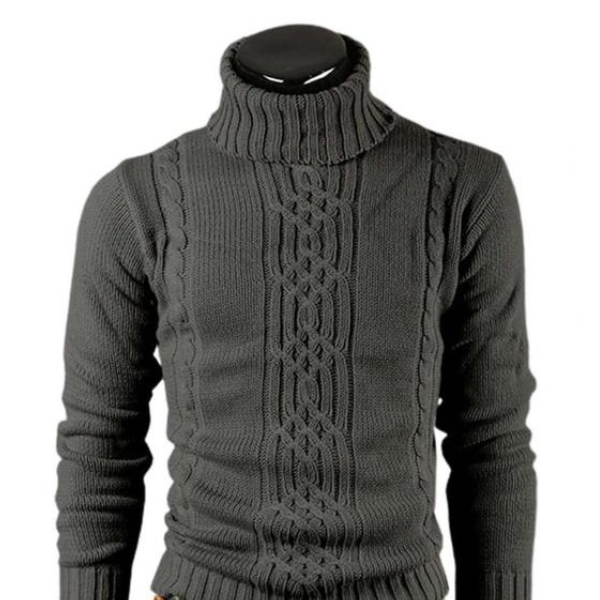 Timothy | Cotton Sweater with Turtleneck and Cable Knit