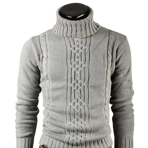 Timothy | Cotton Sweater with Turtleneck and Cable Knit