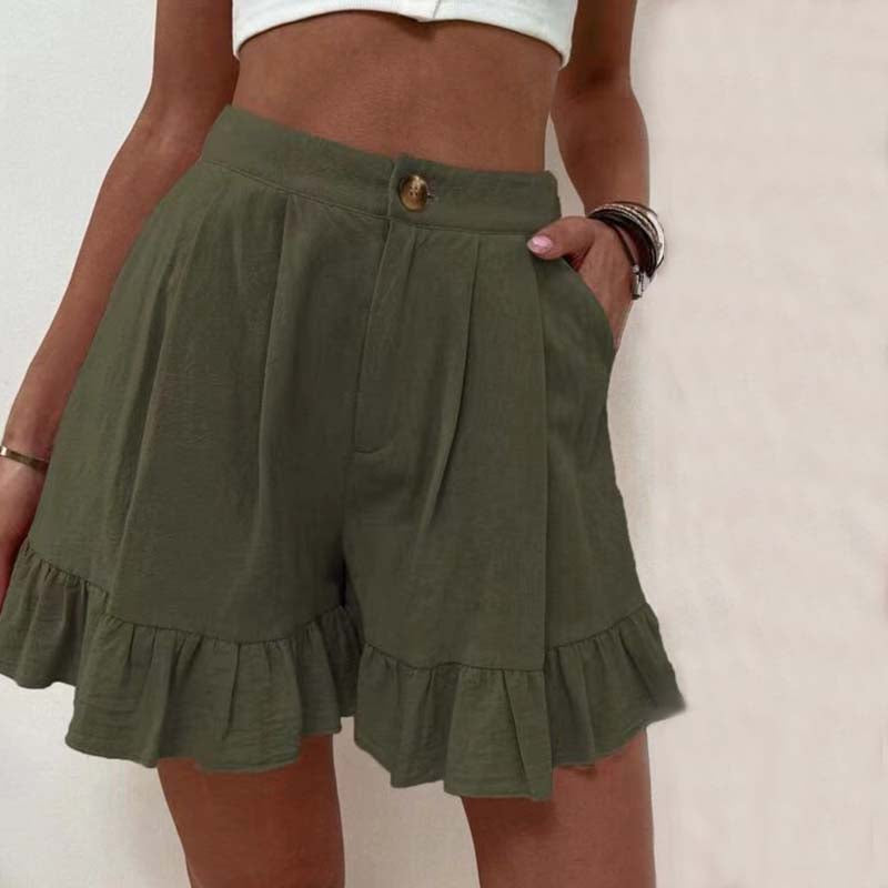 Jillian | Flowy Fabric Shorts with Ruffled Hem