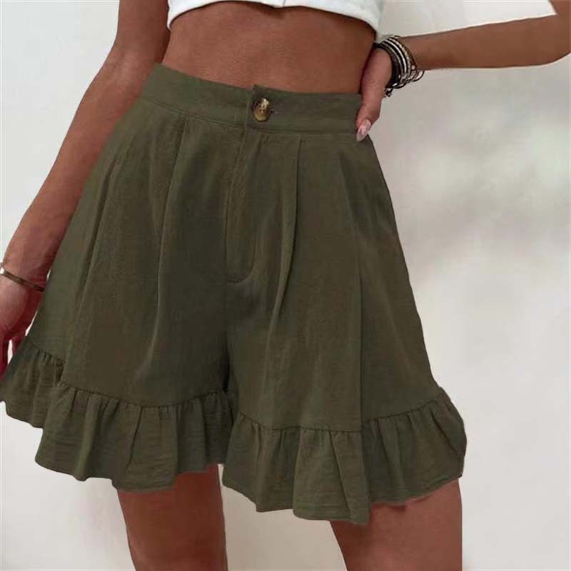 Jillian | Flowy Fabric Shorts with Ruffled Hem