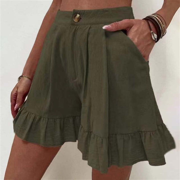 Jillian | Flowy Fabric Shorts with Ruffled Hem