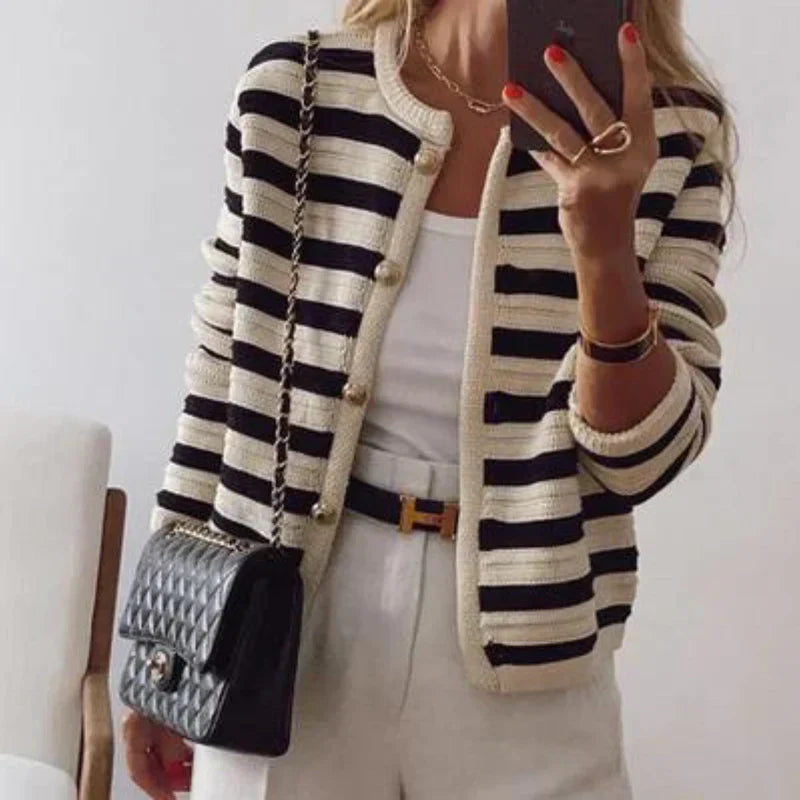 Laurie | High-Quality Striped Wool Cardigan