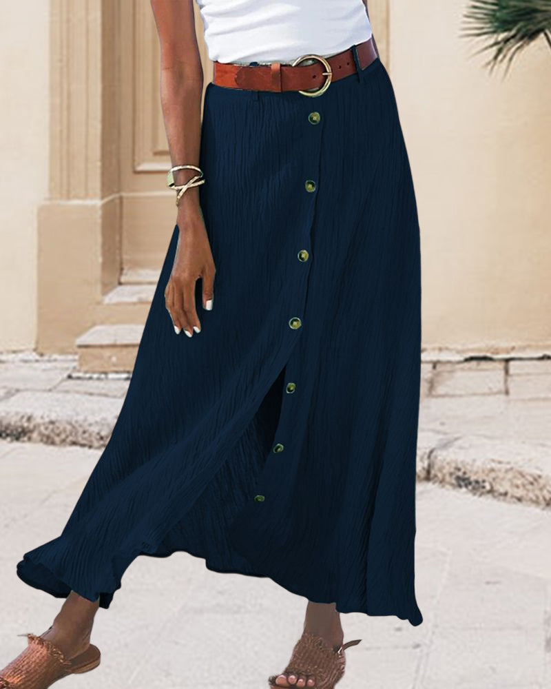 Maxine | Flowy Skirt with Buttons