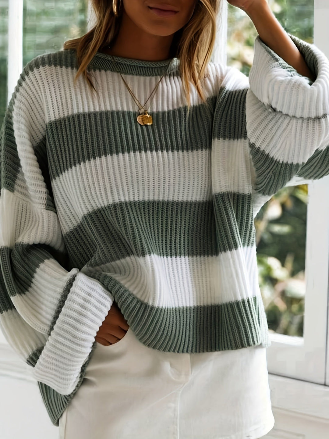 Mathilda | Striped Crew Neck Sweater