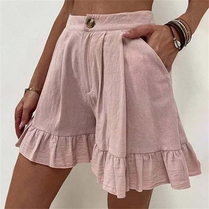 Jillian | Flowy Fabric Shorts with Ruffled Hem