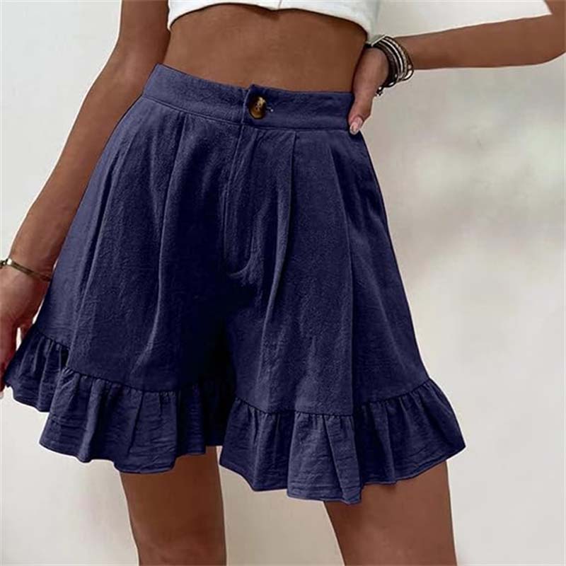 Jillian | Flowy Fabric Shorts with Ruffled Hem