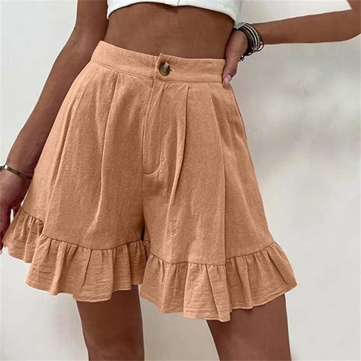 Jillian | Flowy Fabric Shorts with Ruffled Hem