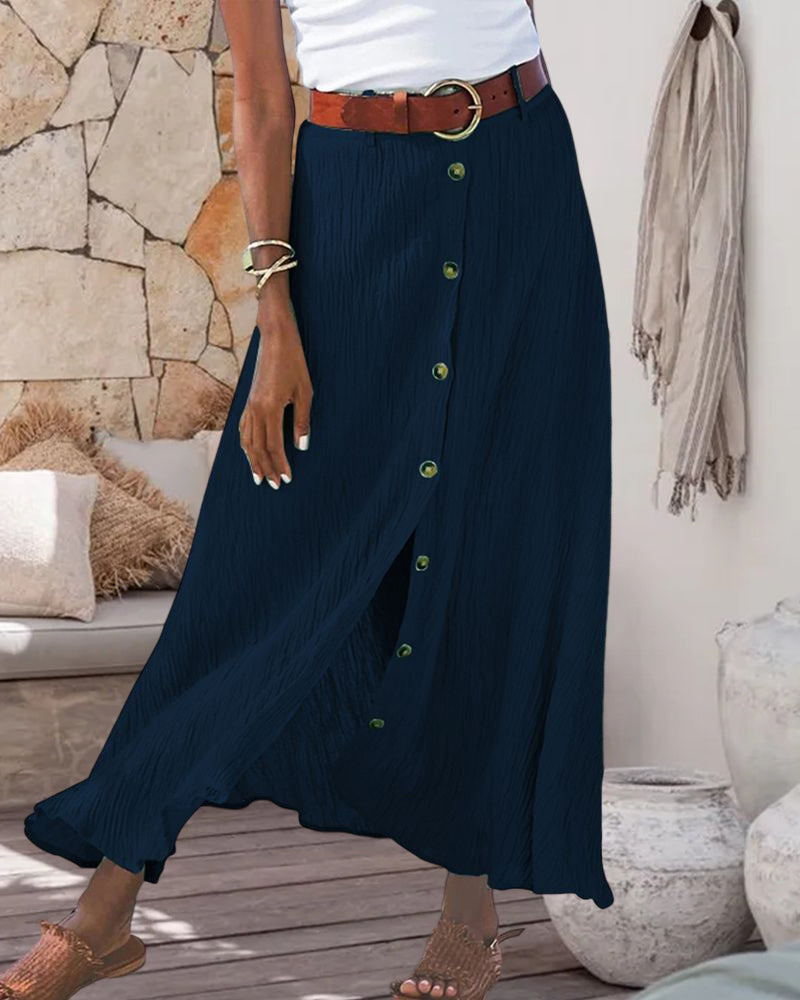 Maxine | Flowy Skirt with Buttons