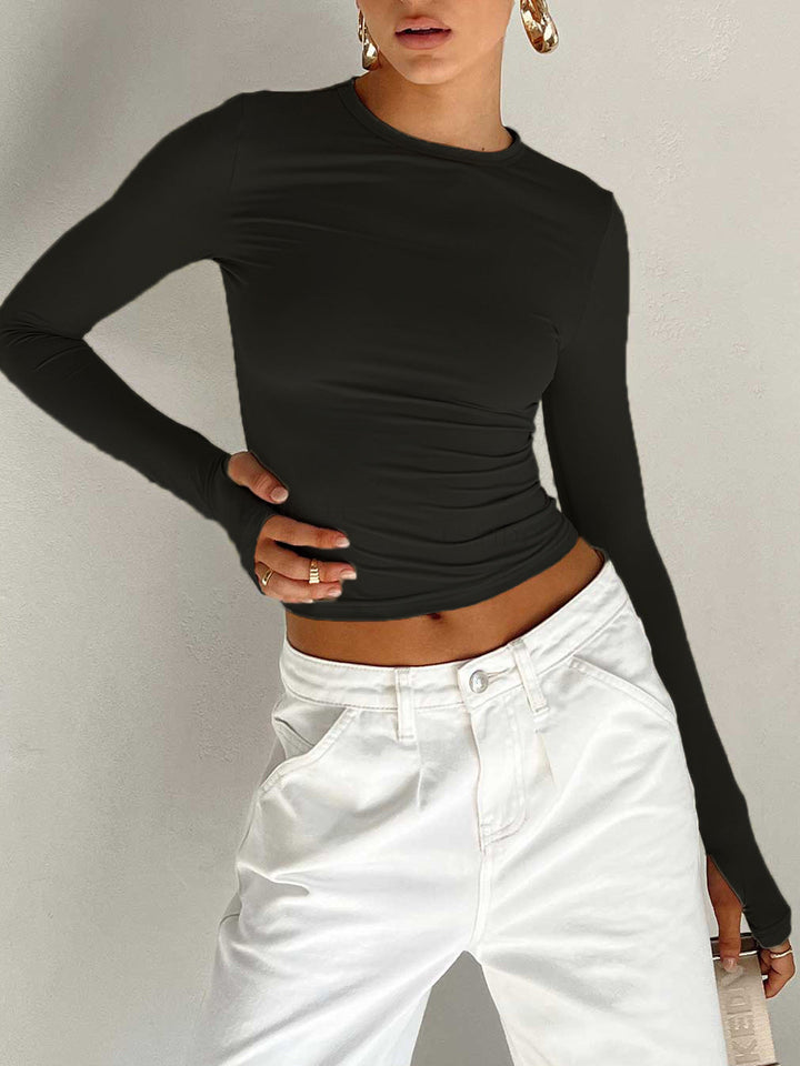 Tina | Stylish and Versatile Utility Long Sleeve Crop Top