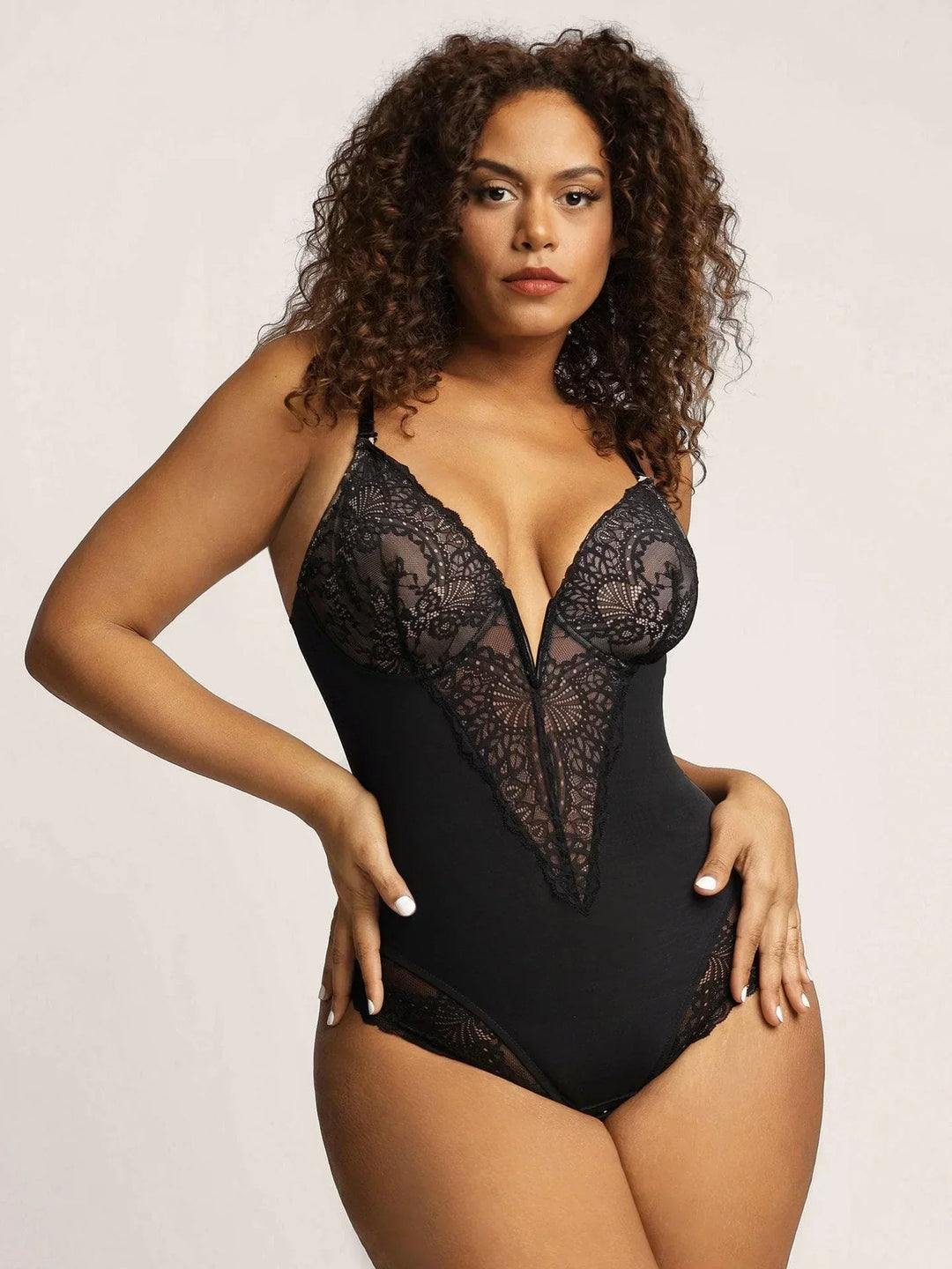 Jeannette | Shapewear Bodysuit with Deep V-Neck