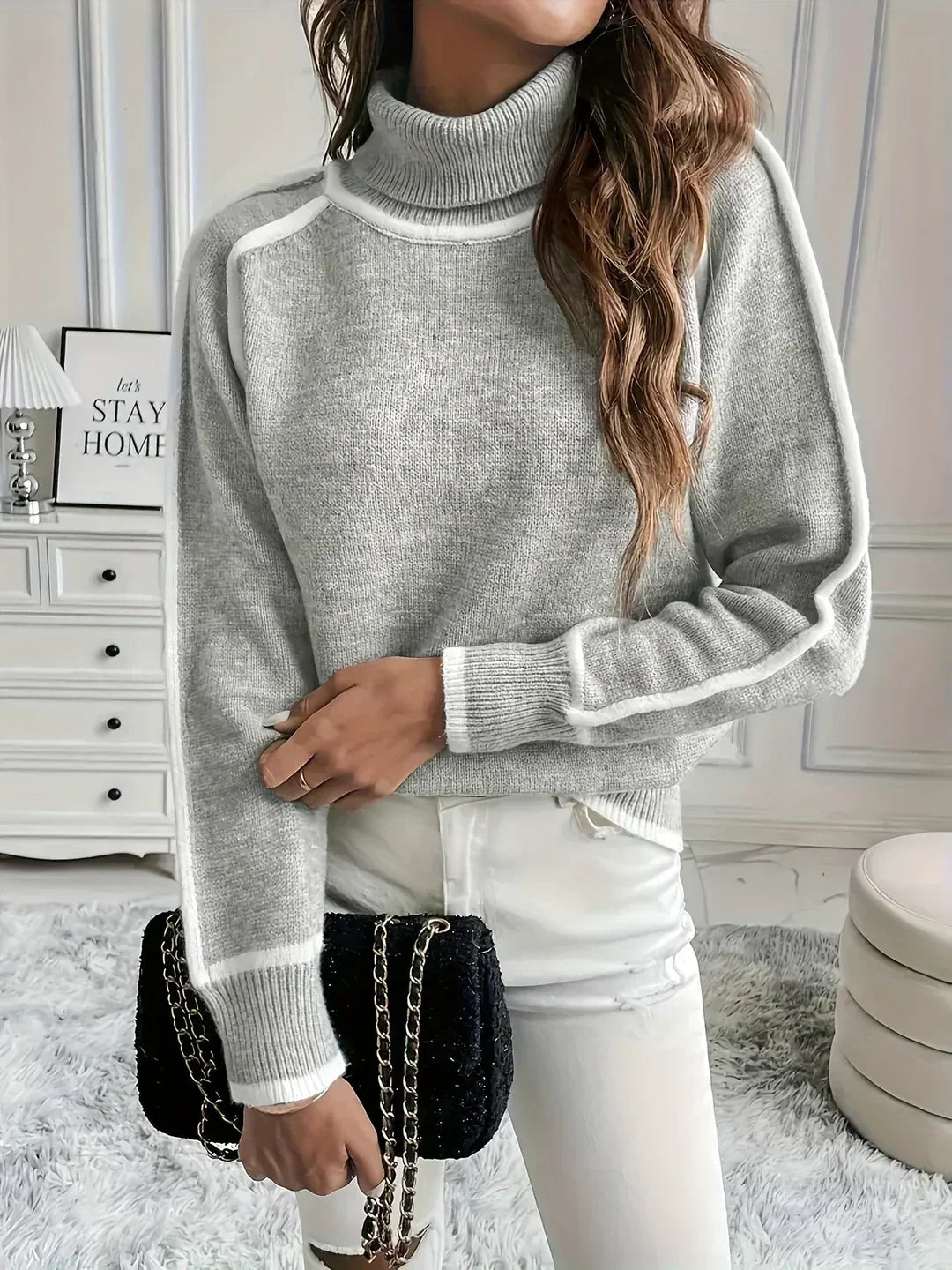 Jade | Soft Sweater with High Collar