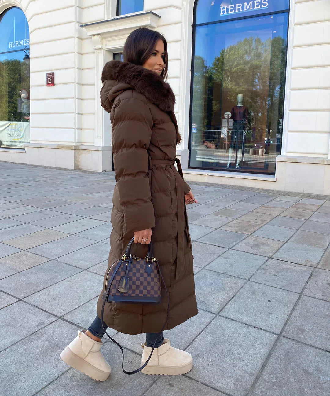 Analou | Maxi Winter Jacket with Fur Collar