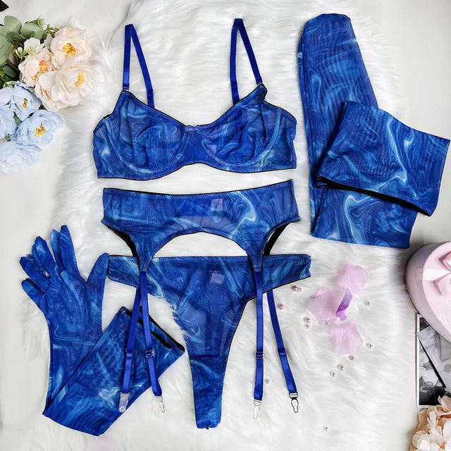 Myra | 5-Piece Tie Dye Lingerie Set