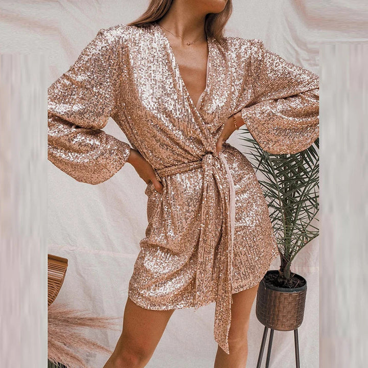 Dora | Glitter Dress with Belt