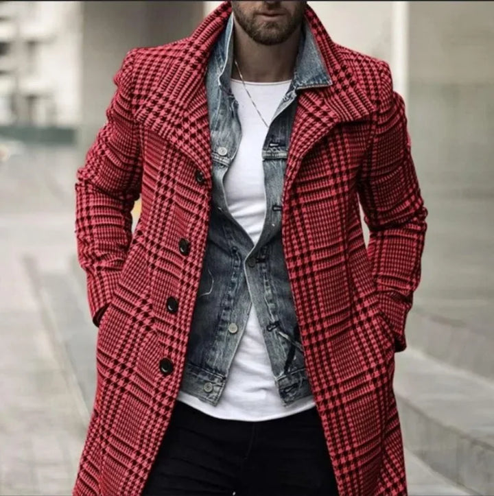 Nathan | Classic Houndstooth Wool Coat