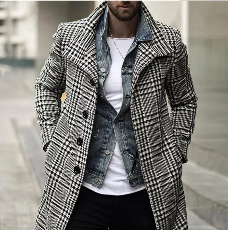 Nathan | Classic Houndstooth Wool Coat