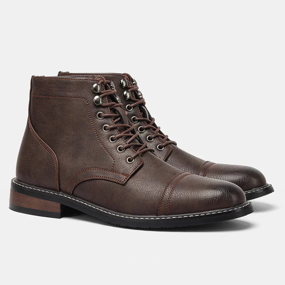 Romano | Vintage Derby Boots with Toe Cap