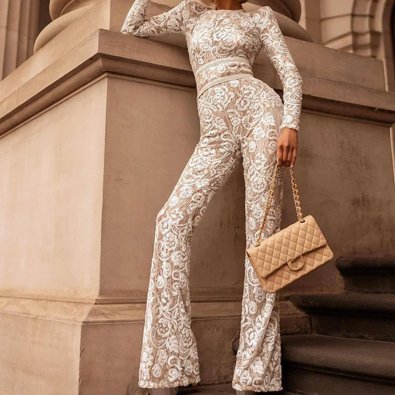 Maryann | Embroidered Lace Jumpsuit