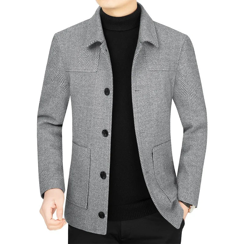 Ethan | Classic Herringbone Wool Coat