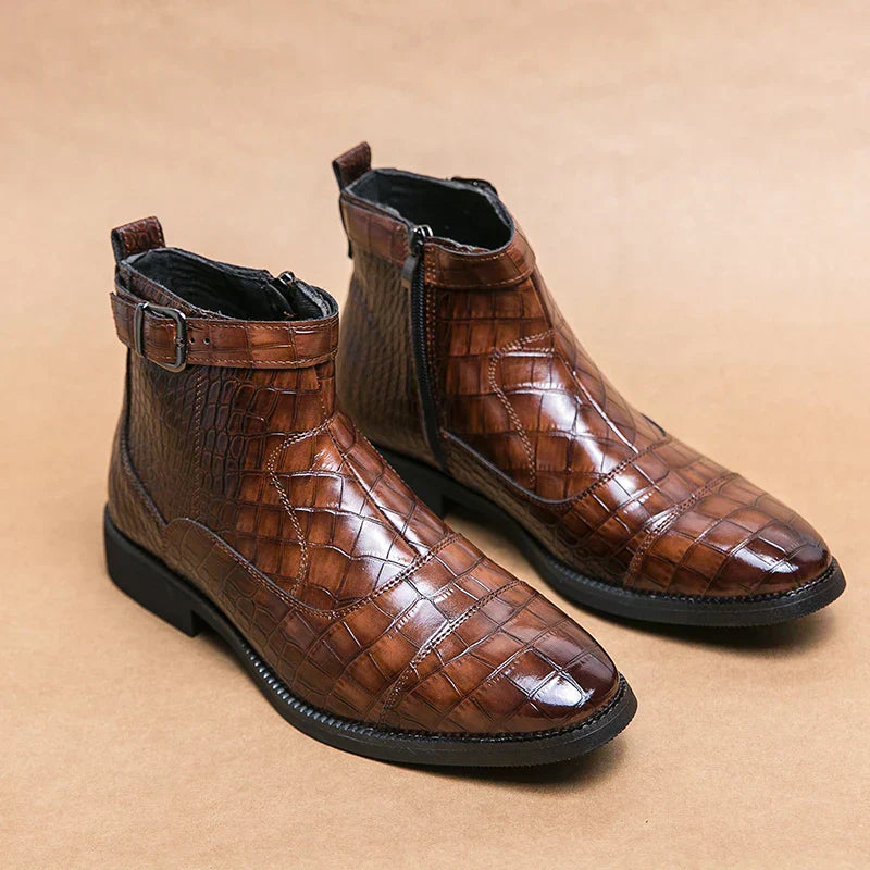 Derek | Leather Boots with Buckle