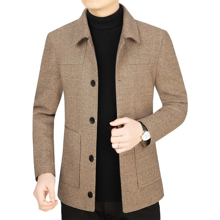 Ethan | Classic Herringbone Wool Coat