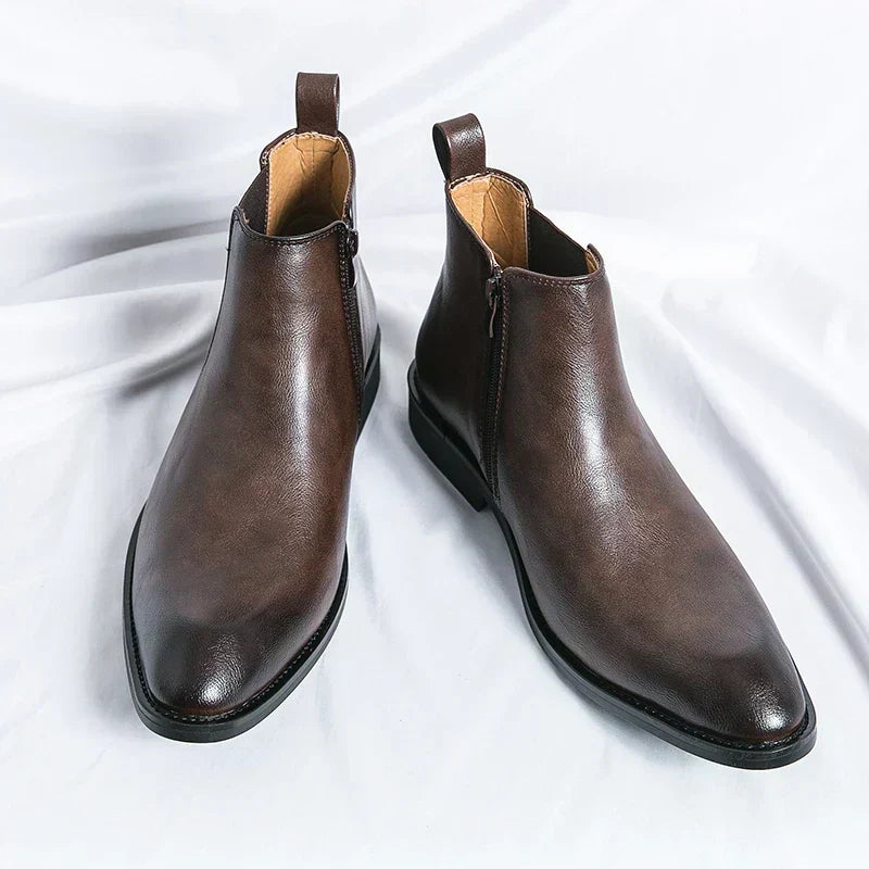 Chace | Leather Boots with Zipper