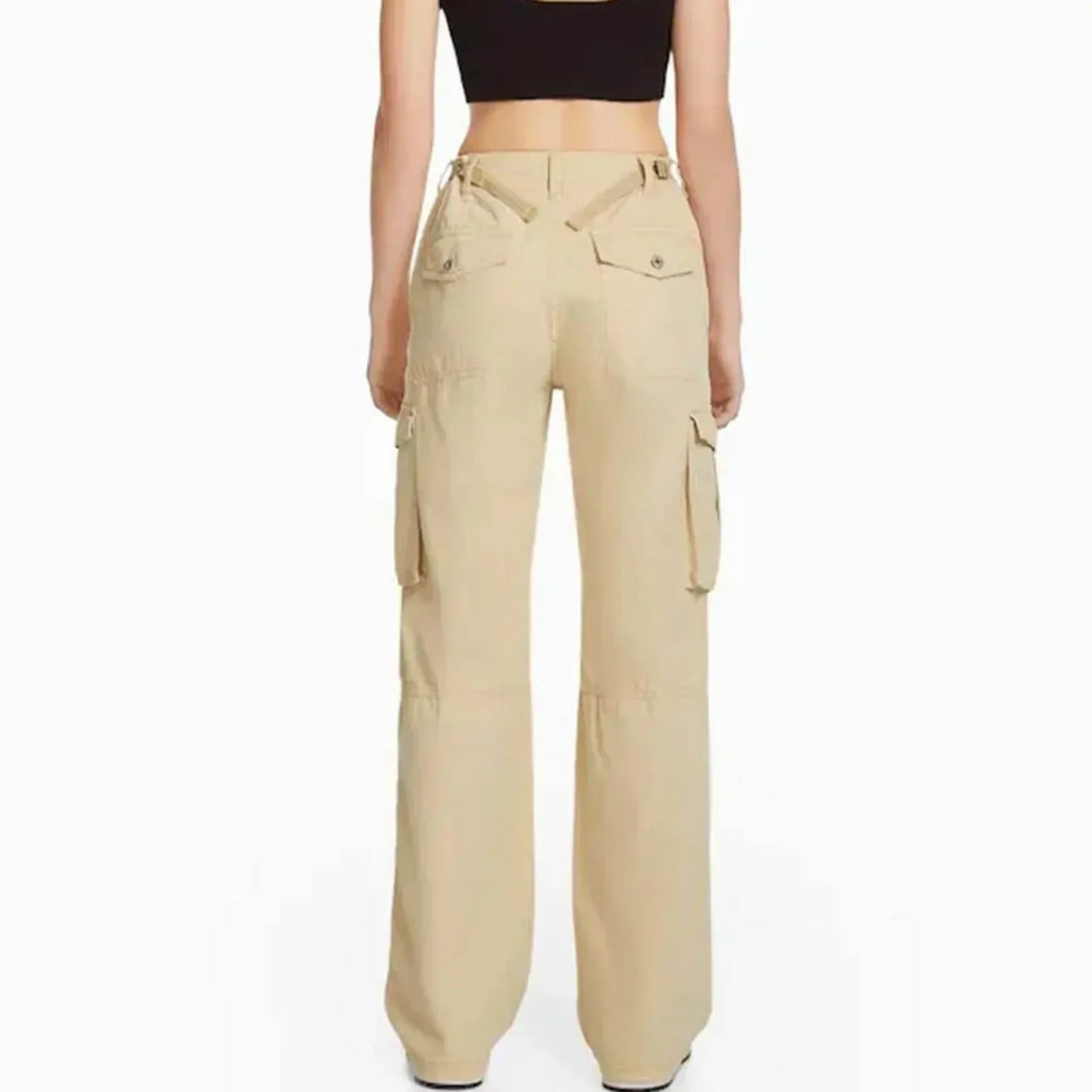 Milky | Adjustable Waist Cargo Pants