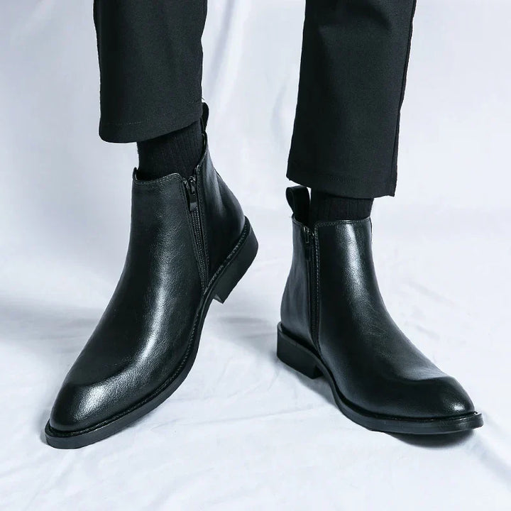 Chace | Leather Boots with Zipper