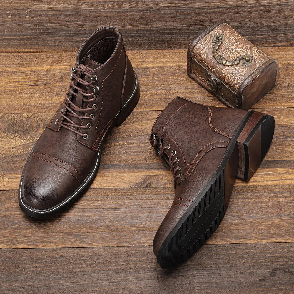 Romano | Vintage Derby Boots with Toe Cap