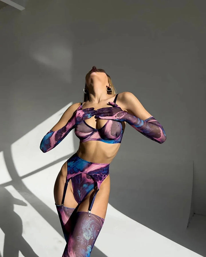 Myra | 5-Piece Tie Dye Lingerie Set