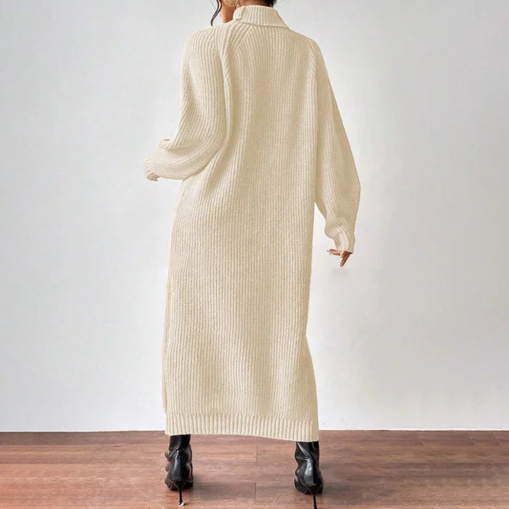 Ava | Solid Knit Turtleneck Dress