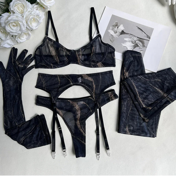 Myra | 5-Piece Tie Dye Lingerie Set