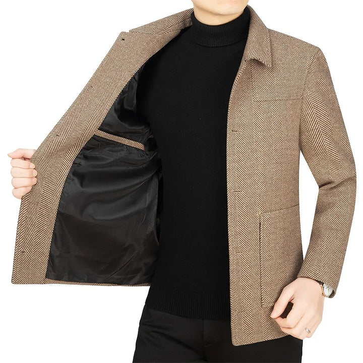 Ethan | Classic Herringbone Wool Coat