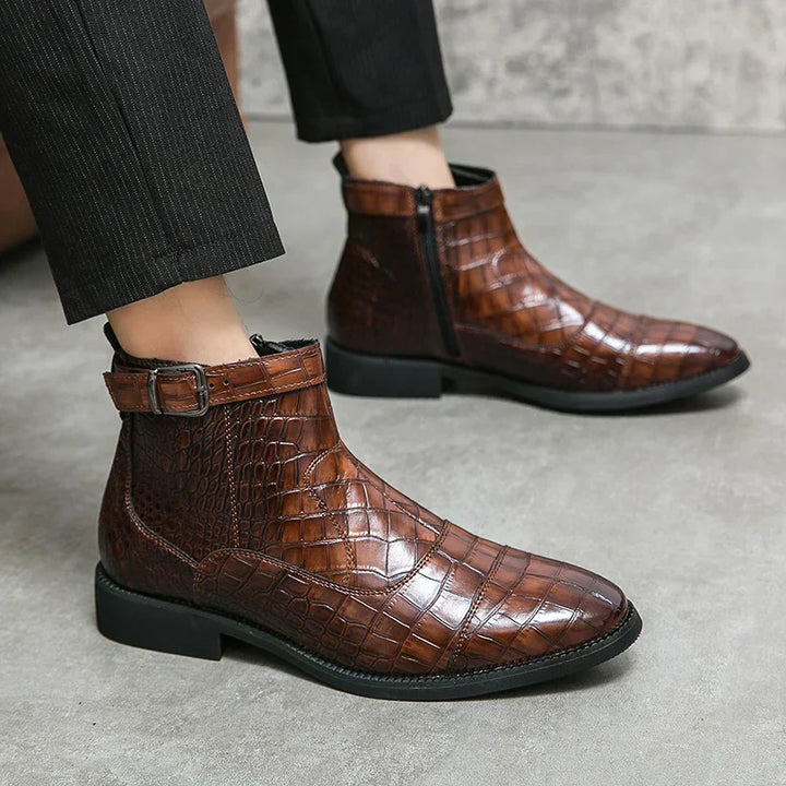 Derek | Leather Boots with Buckle