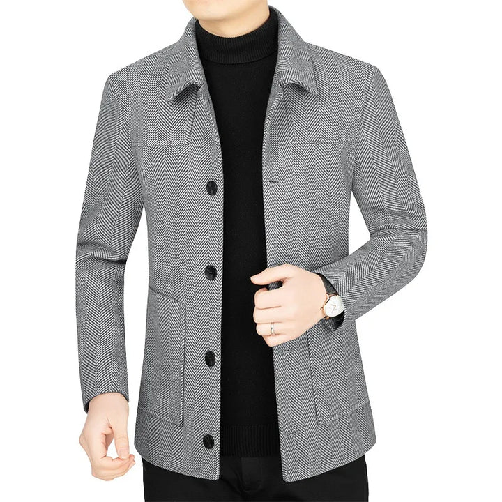 Ethan | Classic Herringbone Wool Coat