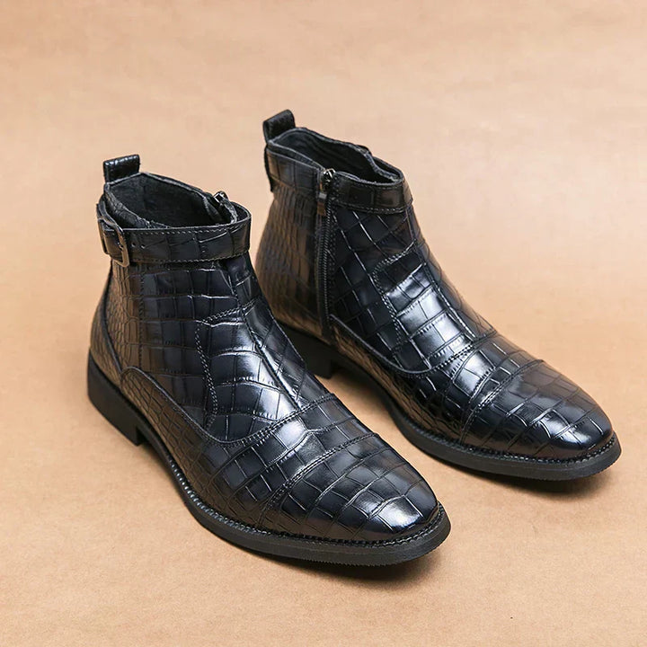 Derek | Leather Boots with Buckle