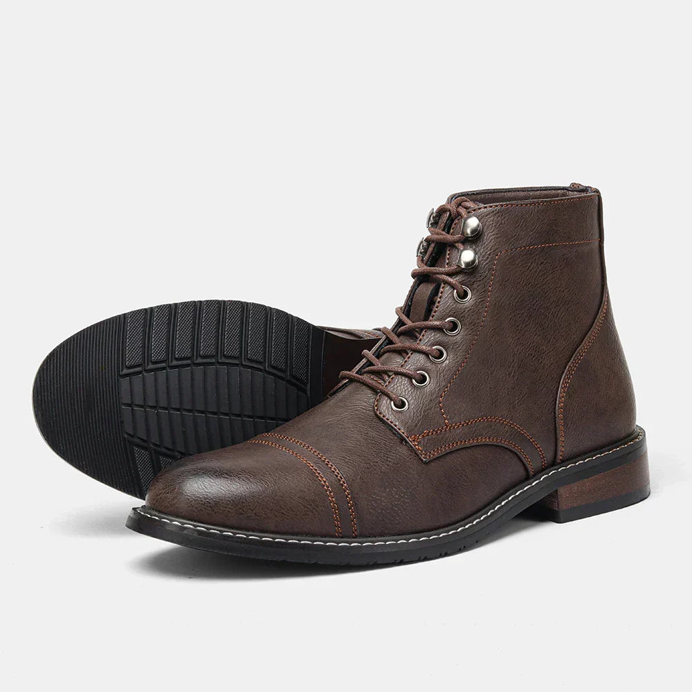 Romano | Vintage Derby Boots with Toe Cap