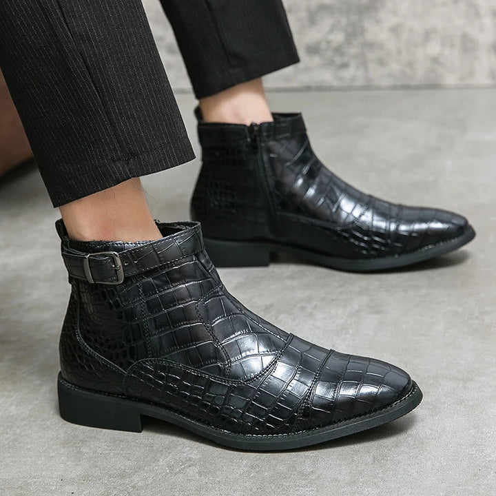 Derek | Leather Boots with Buckle