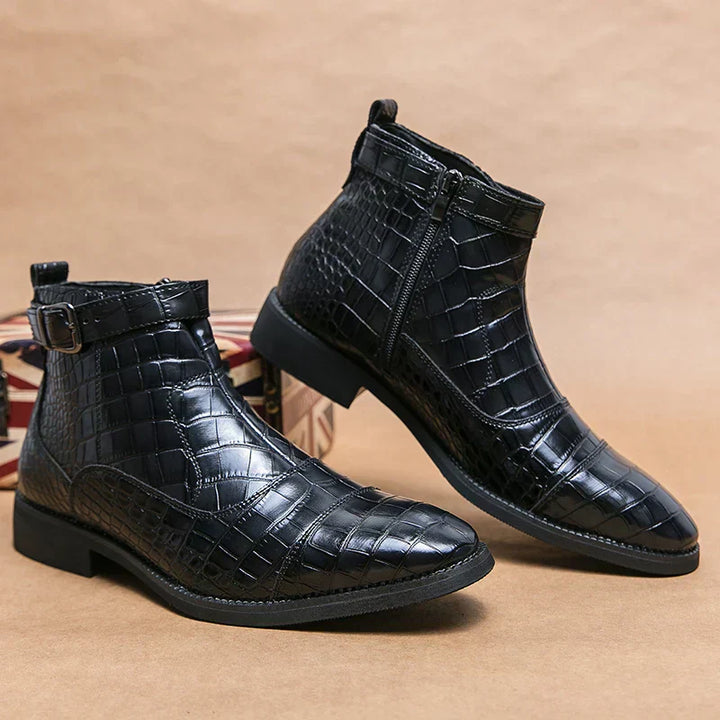 Derek | Leather Boots with Buckle