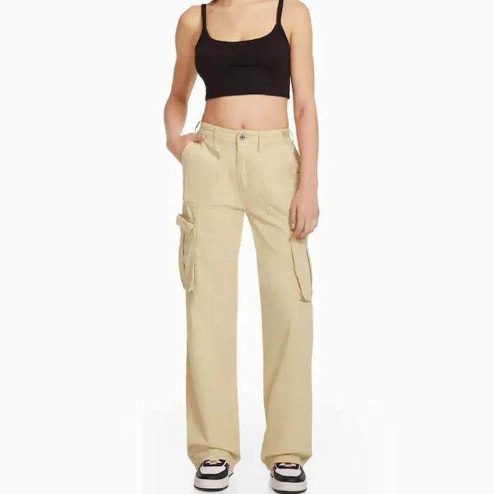 Milky | Adjustable Waist Cargo Pants