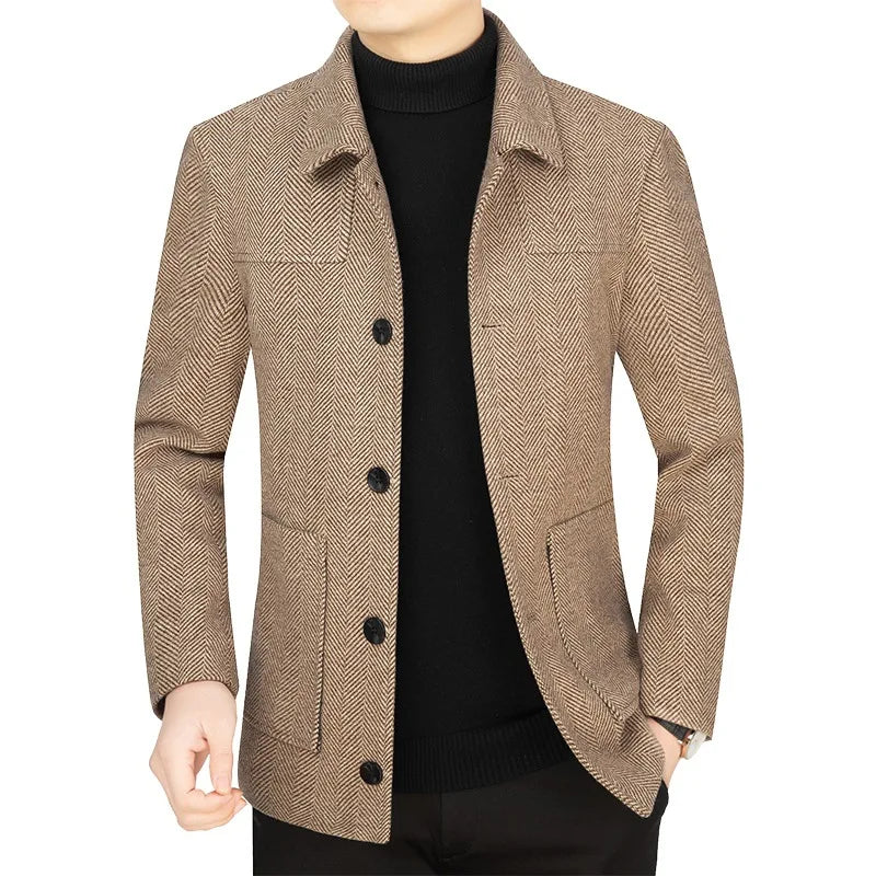 Ethan | Classic Herringbone Wool Coat