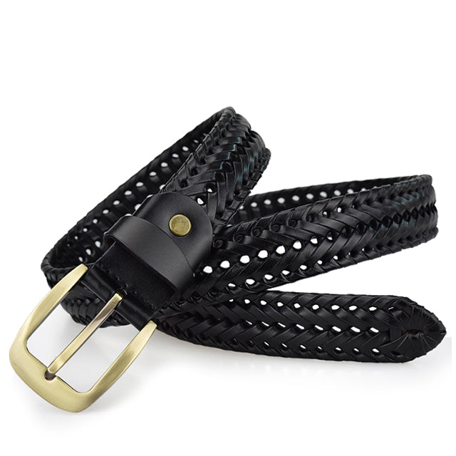 Jacob | Braided Leather Belt Black