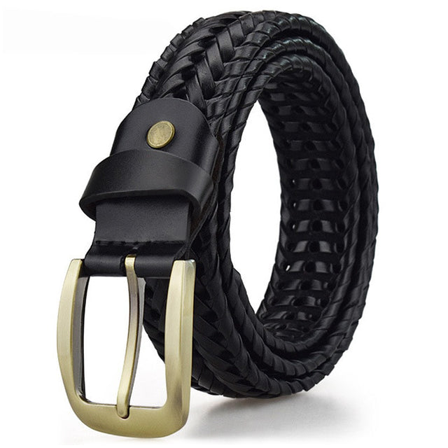 Jacob | Braided Leather Belt Black